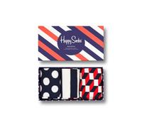 Happy Socks 3-Pack Classic Navy Geschenkbox farbenfrohe und fröhliche Socken für Männer und Frauen Größe 36-40