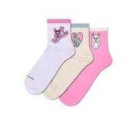 Happy Socks 3-Pack Cuties Mini Crew Sneaker Baumwolle Sneaker Socken Damen Herren Weiß 36-40