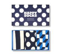 Happy Socks 3-Pack Dark Blue Mix Socks Gift Set, bunte Socken aus Baumwolle mit lustigen Motiven