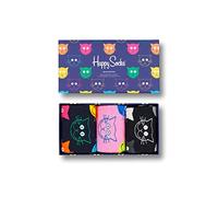 Happy Socks Tagessocke Crew Mixed Cats (Katzen) Geschenkbox - 3 Paar, Größe 36-40