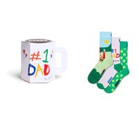 Happy Socks 3-Pack No. 1 Dad Gift Set Baumwolle Socken Damen Herren Weiß 36-40