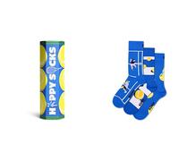 Happy Socks Tagessocke Crew Tennis Gift Set mehrfarbig blau Geschenkbox - 3 Paar, Größe 41-46