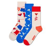 Happy Socks 3er Pack Unisex Socken - Geschenkbox, gemischte Farben Cin Cin 36-40