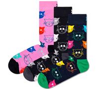 Happy Socks 3er Pack Unisex Socken - Geschenkbox, gemischte Farben Mixed Cat 2 / 41-46 41-46 Blau