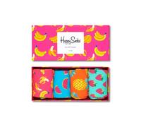 Happy Socks 4-Pack Amazon Banana Box, farbenfrohe und fröhliche Socken für Männer und Frauen, Grün-Blau-Orange-Gelb-Rosa (36-40)