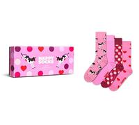 Happy Socks 4-Pack Pink Gift Set Baumwolle Socken Unisex Rosa 36-40