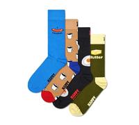 Happy Socks 4er pack Socken - Socken mit Essen motiv - Kaffee, Eier, Pfannkuchen, Wurst und Butter druck - lustig Geschenkbox