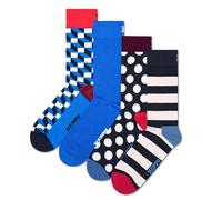 Happy Socks 4er Pack Unisex Socken - Geschenkbox, Classics, gemischte Farben Navy 2 41-46