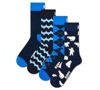 Happy Socks 4er Pack Unisex Socken - Geschenkbox, Classics, gemischte Farben 41-46 Mehrfarbig