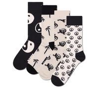 Happy Socks 4er Pack Unisex Socken - Geschenkbox, Classics, gemischte Farben Black and White 3 36-40