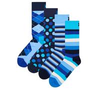 Happy Socks 4er Pack Unisex Socken - Geschenkbox, Classics, gemischte Farben Navy Socks 36-40
