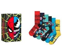 Happy Socks Unisex Socken, 6er Pack - Marvel Avengers, Motivsocken, Baumwollmischung, Geschenkbox MARVEL Spider-Man 41-46
