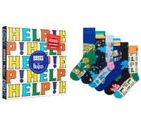 Happy socks 6P The Beatles Vinyl Gift Box Schwarz gemustert Baumwolle Gr 36/40