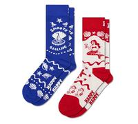 Happy Socks Amazon Exclusive Style - 2er-Pack nachhaltige Crew-Socken im Segeldesign für Damen und Herren - Größe 41-46