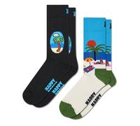 Happy Socks Amazon Exclusive Style - 2er-Pack nachhaltiger Crew-Socken im ultimativen Urlaubsstil für Männer und Frauen - Größe 41-46