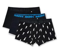 Happy Socks Herren Boxershorts Black and White 3er Pack M