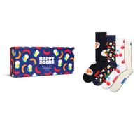 Happy Socks Crew-Socken mit Fast-Food- & Snack-Motiv für Herren und Damen, 36-40 & 41-46