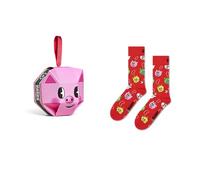 Happy Socks Crew-Socken mit Schweine-Ornament in dekorativer Geschenkbox zum Aufhängen - 1er-Pack, Größe 36-40