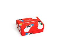 Happy Socks Damen 2-Pack Snowman Socks Gift Set Socken, Red, 36-40