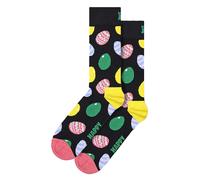 Happy Socks - Eier-Socken | Lustige Eiersocken mit Print | Geschenk-Socken - Schwarz US 37-40
