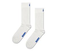 Happy Socks Einfarbige Crew-Socken-Kollektion - Hergestellt aus nachhaltiger Bio-Baumwolle - Weiß 1er-Pack Größe 41-46