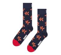 Happy Socks Tagessocke Crew Gingerbread (Lebkuchen) navyblau - 1 Paar, Größe 36-40
