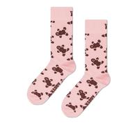 Happy Socks Regular Fit Socken mit Motiv-Stitching Modell 'Gingerbread Man' in Rosa, Größe 36-40