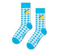 Happy Socks Gingham Lemon Baumwolle Socken Damen Herren Blau 41-46