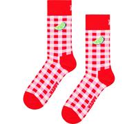 Happy Socks Gingham Lime Baumwolle Socken Damen Herren Rot 36-40