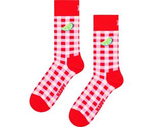 Happy Socks - Gingham Lime Socken rot