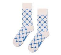 Happy Socks H Monogram Baumwolle Socken Damen Herren Weiß Blau 41-46