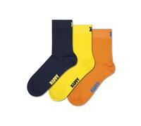Happy Socks Half-Crew Solid Socken - Orange, Schwarz & Gelb - 3er-Pack Größe 36-40
