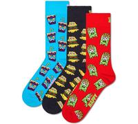 Happy Socks 3er Pack Unisex Socken - Geschenkbox, gemischte Farben Hangry Meal / 36-40 36-40 Mehrfarbig