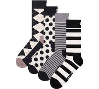 Happy Socks 4er Pack Unisex Socken - Geschenkbox, Classics, gemischte Farben Black And White Socks 36-40