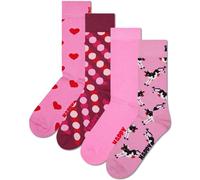 Happy Socks 4-Pack Pink Gift Set Baumwolle Socken