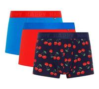 HAPPY SOCKS Happy Socks Herren Boxershorts, 3er Pack - Trunks, Cotton Stretch, uni/gemustert (HSocks-Boxer-3er) M Cherry