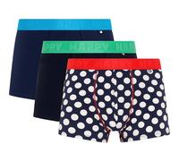 HAPPY SOCKS Happy Socks Herren Boxershorts, 3er Pack - Trunks, Cotton Stretch, uni/gemustert (HSocks-Boxer-3er) XL Navy Big Dot