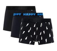 HAPPY SOCKS Happy Socks Herren Boxershorts, 3er Pack - Trunks, Cotton Stretch, uni/gemustert (HSocks-Boxer-3er) L Bunt