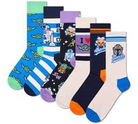 Happy Socks Herren Socken, 6er Pack - STAR WARS, Geschenkbox, Motivsocken Star Wars Gift Set Mandalorian 41-46