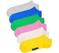 HAPPY SOCKS Happy Socks Unisex Sneaker-Socken, 6er Pack - Solid Socks Low, Baumwollmischung, einfarbig (TB_HSocks-SS-LOW-6P) 41-46 Grau