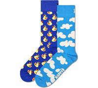 HAPPY SOCKS Happy Socks Unisex Socken, 2er Pack - Classic Crew, Organic Cotton, Farbmix (HSocks-2er-CL) 36-40 Rubber Duck and Cloudy