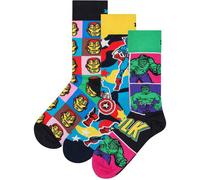 Happy Socks Unisex Socken, 3er Pack - Marvel Avengers, Motivsocken, Baumwollmischung, Geschenkbox MARVEL Avengers 41-46