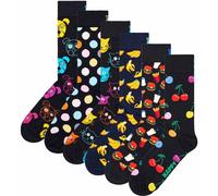 HAPPY SOCKS Happy Socks Unisex Socken, 6er Pack - Classic, Muster, Baumwollmischung, gemischte Farben (TB_HSocks-CL-6P) 36-40 Dog-Banana
