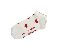 Happy Socks HEART LOW SOCK Herz Sneaker Socke lustige Socken weiß rote Herzen (DE/NL/SE/PL, Numerisch, 36, 40, Regular, Regular, weiß)