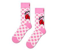Happy Socks Hello Kitty Pink Dot Baumwolle Socken Damen Herren Hell-Pink Weiß 41-46