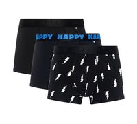 Happy Socks Herren Boxershorts Black and White 3er Pack L
