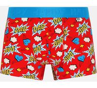 Happy Socks Herren Super Dad Short Boxer - Rot, Weiß, Gelb, Hellblau, S