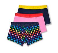 Happy Socks Herren Merhfarbig & gepunktet Kurze Boxershorts im 3er-Pack - Mehrfarbig, Pink, Blau, S