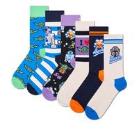 Happy Socks Herren Socken, 6er Pack - STAR WARS, Geschenkbox, Motivsocken Star Wars Gift Set Mandalorian 41-46