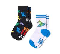 Happy Socks Kids 2-Pack Chihuahua Baumwolle Socken Kinder Schwarz 7-9Y
